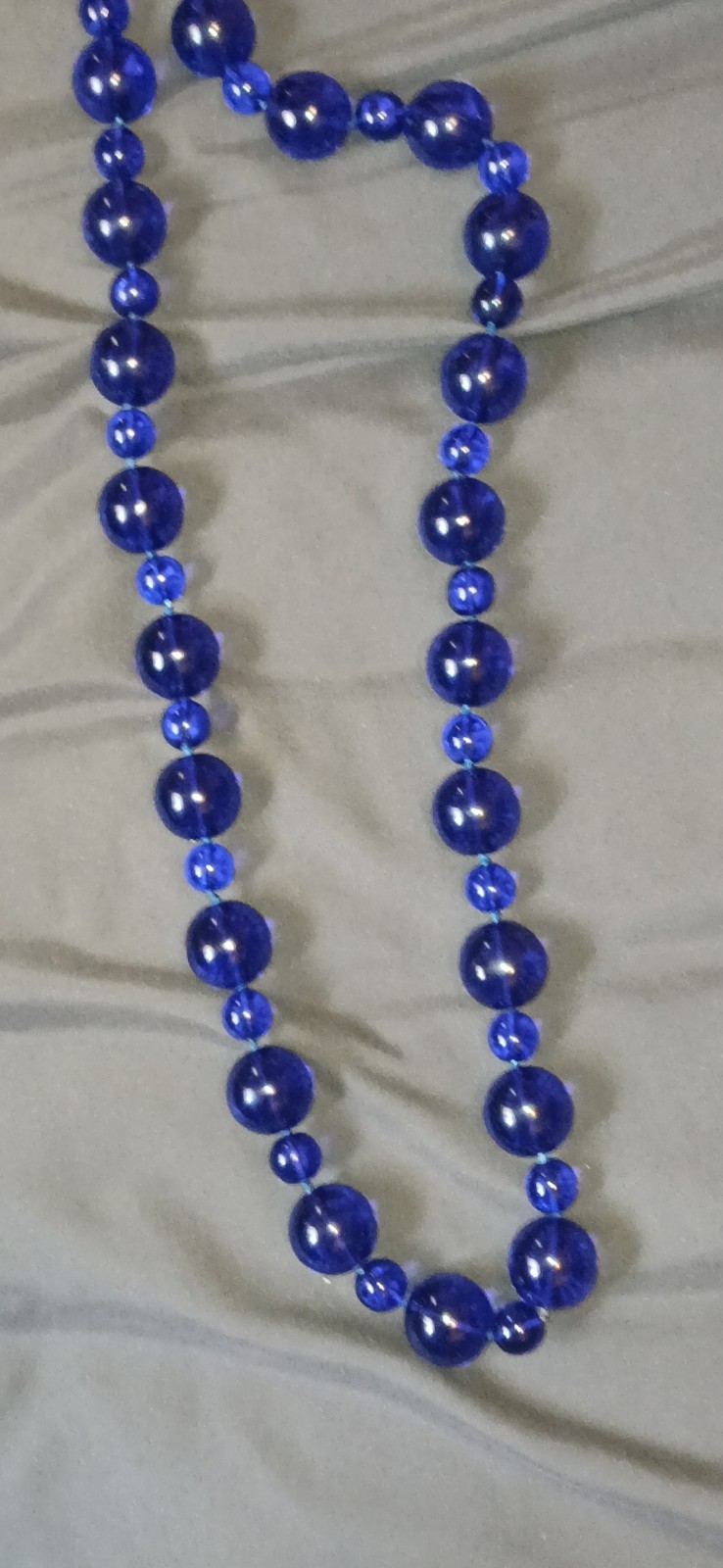 1920s 🖤 Czech COBALT Blue Art Deco Glass 🖤 STATEMENT NECKLACE Stunning