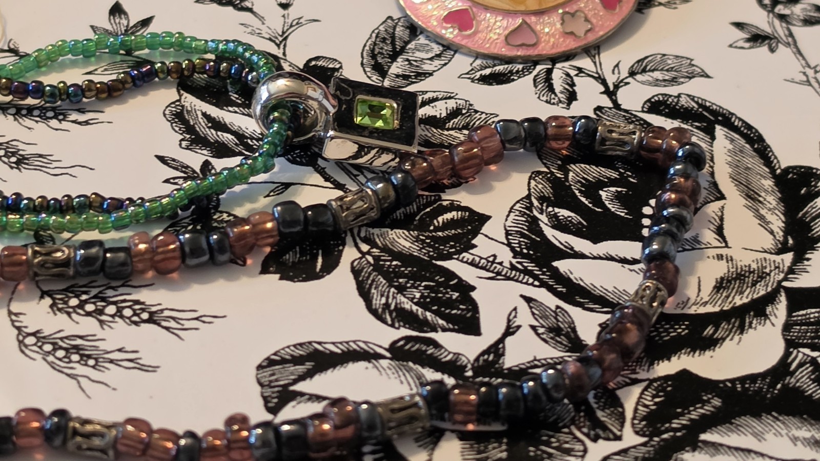 10 Vintage-Now Seed Bead Necklaces. Pink, Brown, White, Green & Lavender