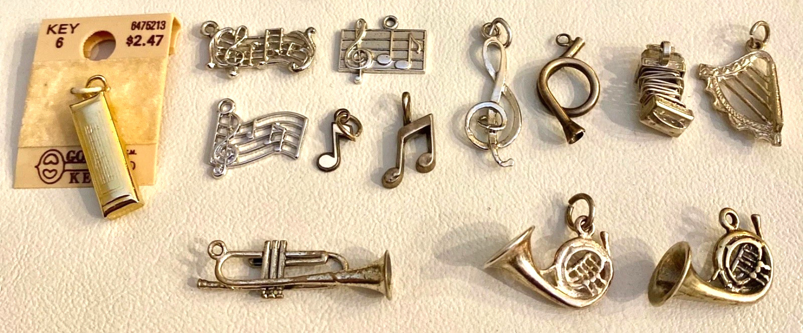 Vintage Sterling Silver Musical Instruments & Notes Charm Choice