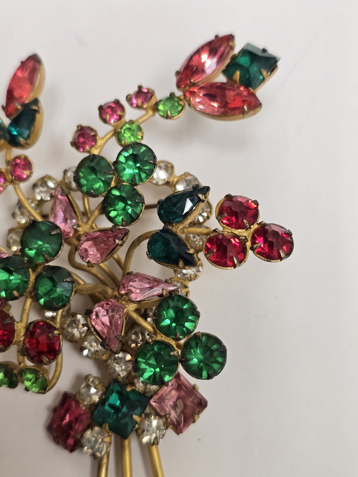HUGE 4.25” Fashioncraft Robert Unsigned Statement Rhinestone Brooch