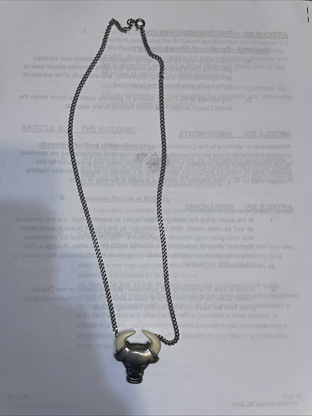 Vintage 1978 AVON “Wild Country” Pewter Bull Pendant Men’s 18″ Necklace