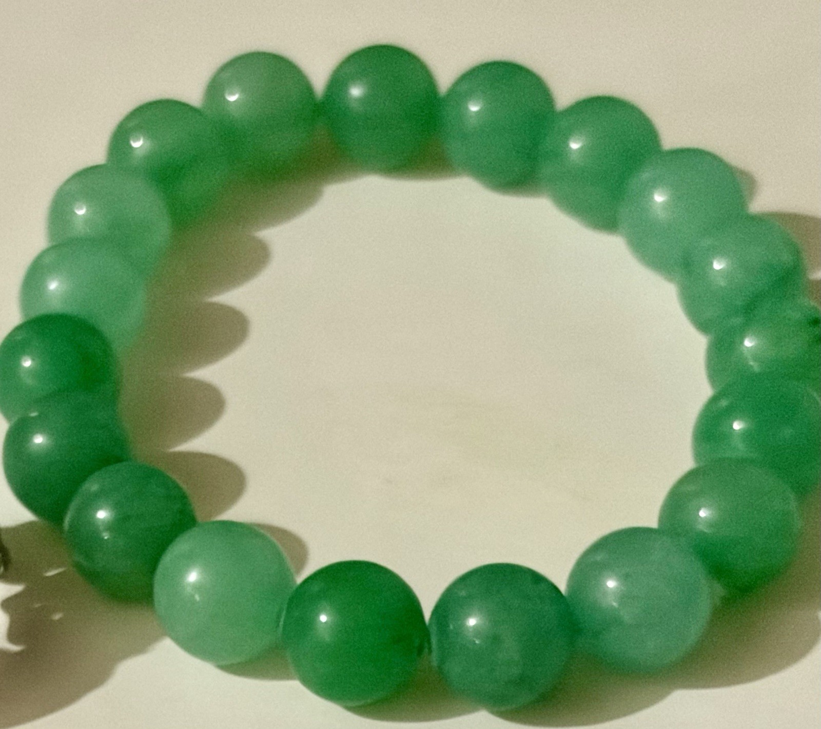 Vintage Silvery Tone Moroccan Green Cabochon Tassel Choker / Bead Bracelet Set