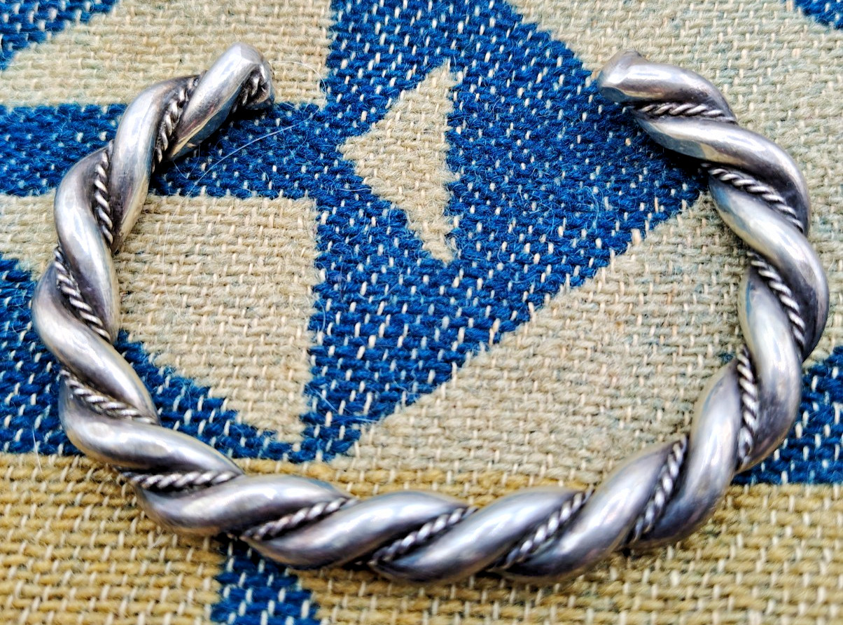 Vintage Heavy Sterling Twist Cuff