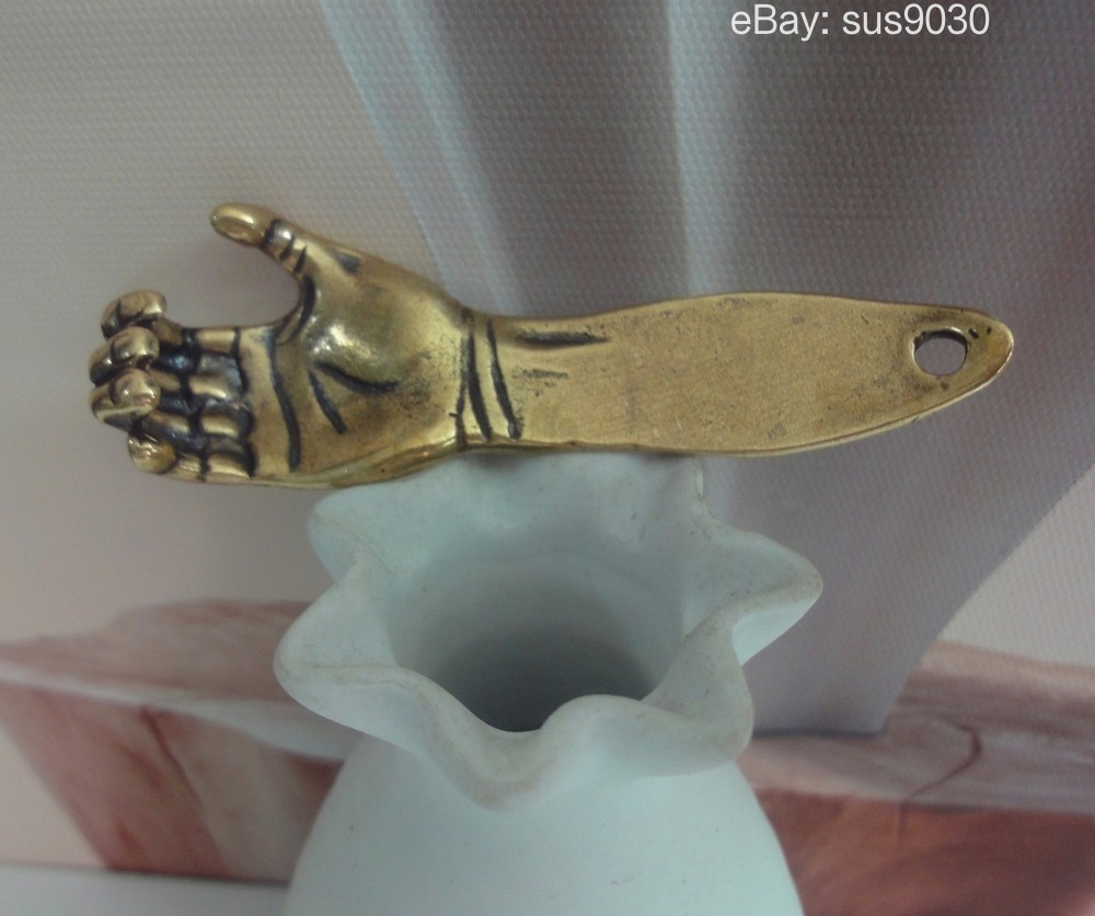 Solid Brass Lucky Right Hand Statue Pendant