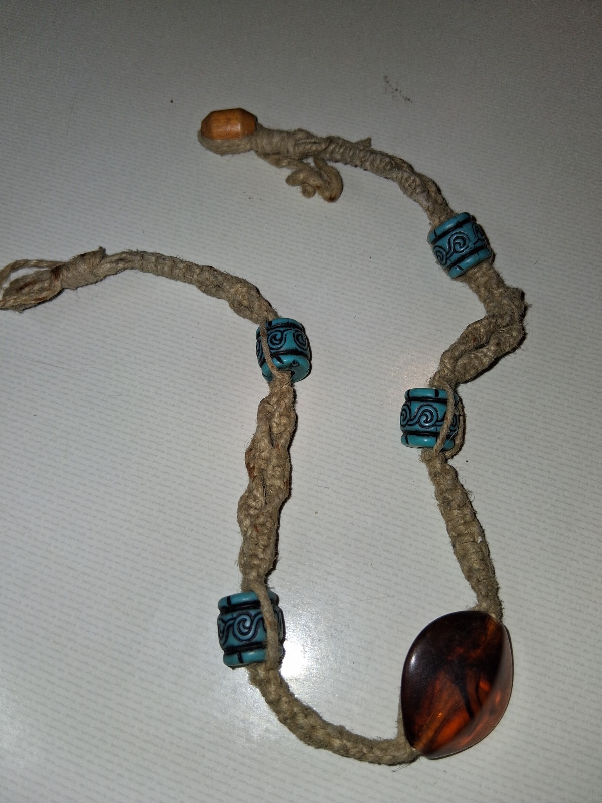 vintage trade bead natural hemp chokers