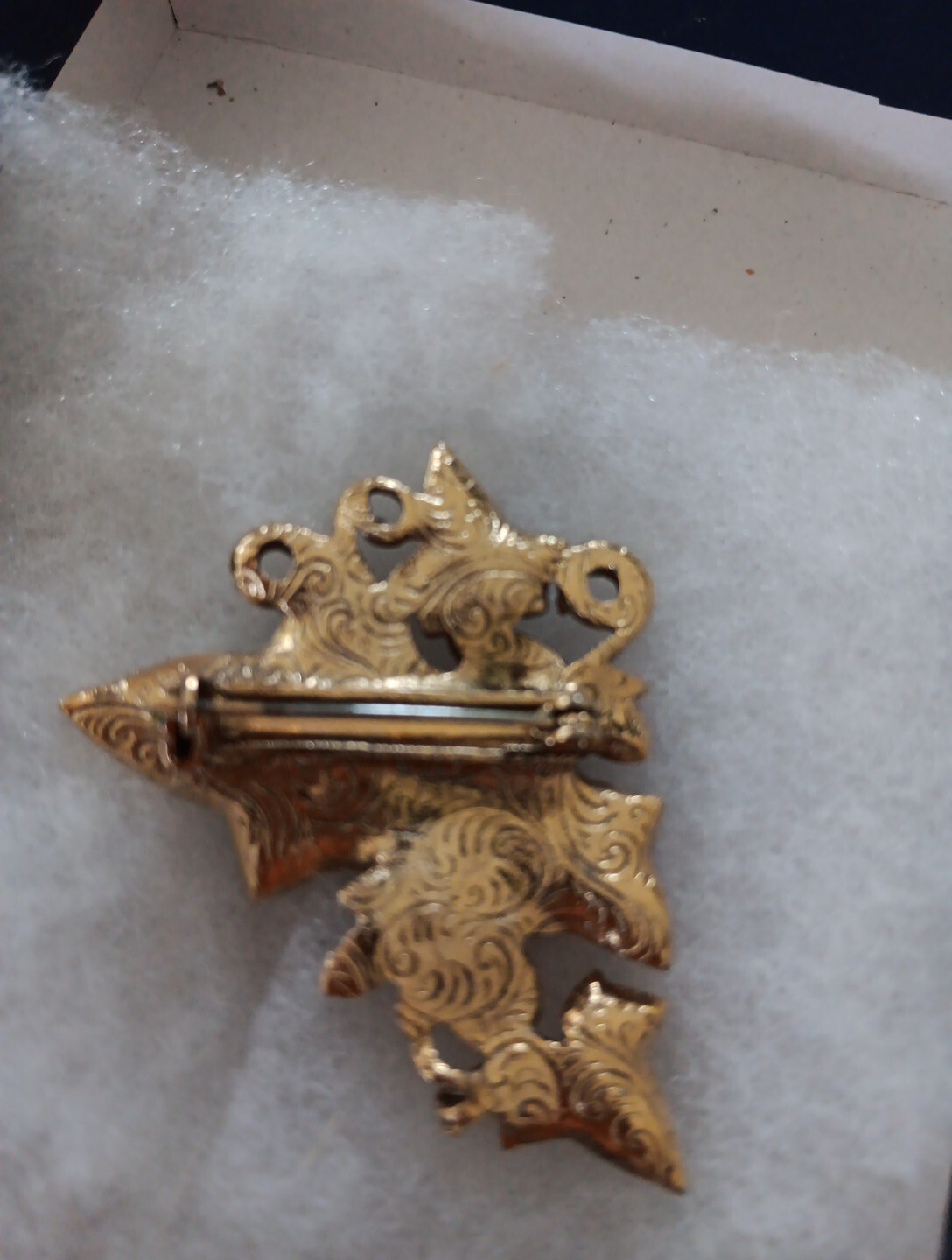 Vintage Faux Pearl Grapes Brooch Gold Tone Large Leaf Cluster Vine