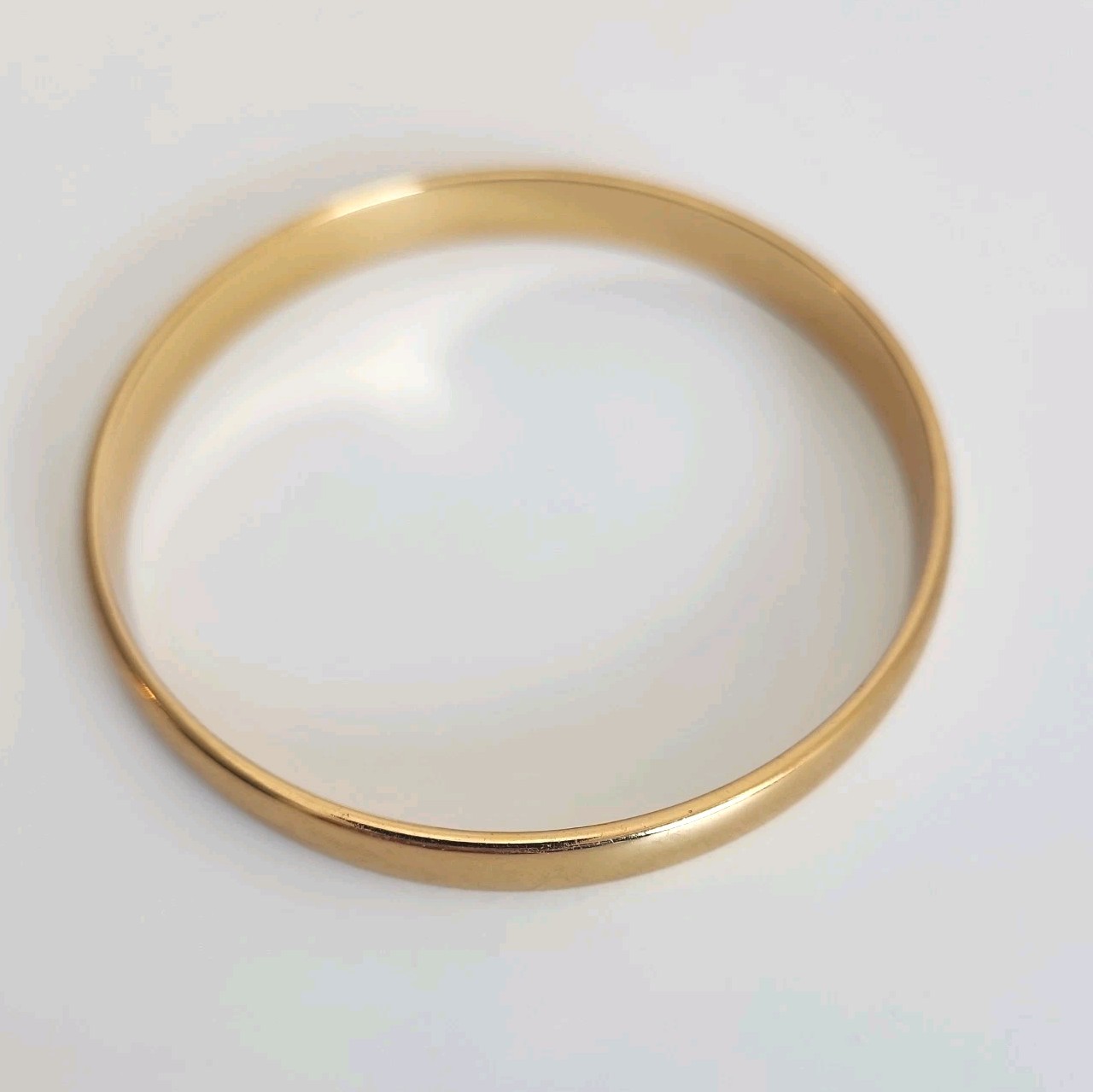 Monet Vintage Bangle Bracelet- Goldtone, Plain, Solid Band
