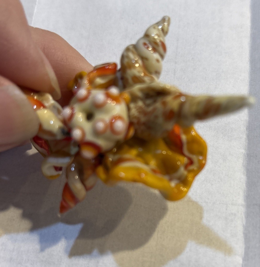 Lucite Acrylic Sea shell Brooch Pin