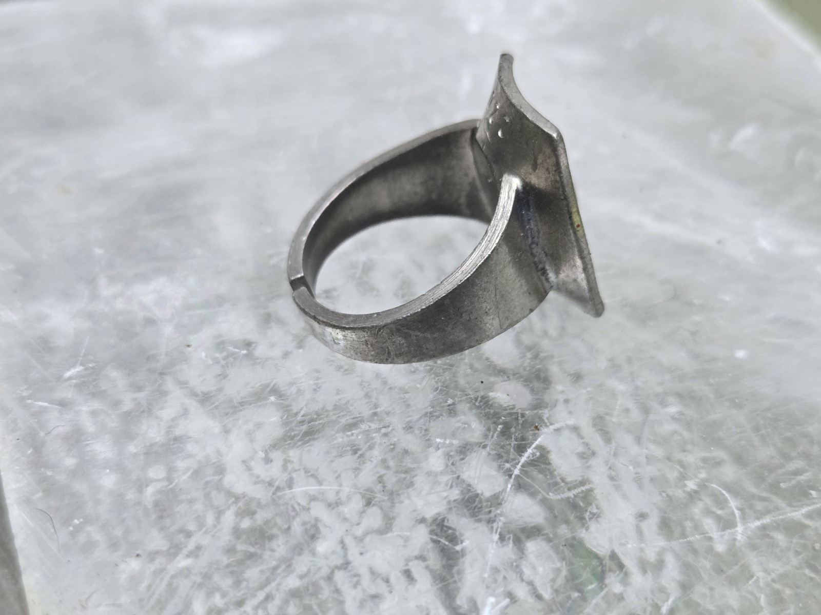 Denmark Vintage Jorgen Jensen Amethyst Pewter Ring