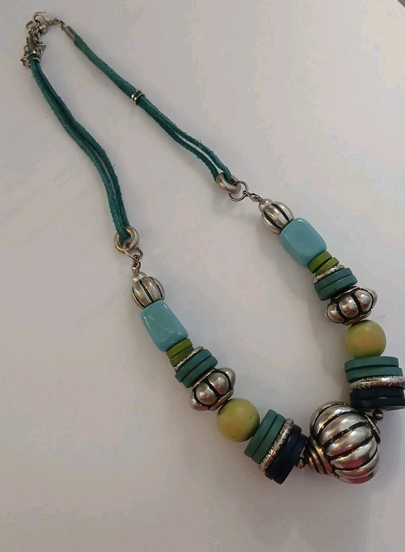 VINTAGE mixed metals chunky necklace