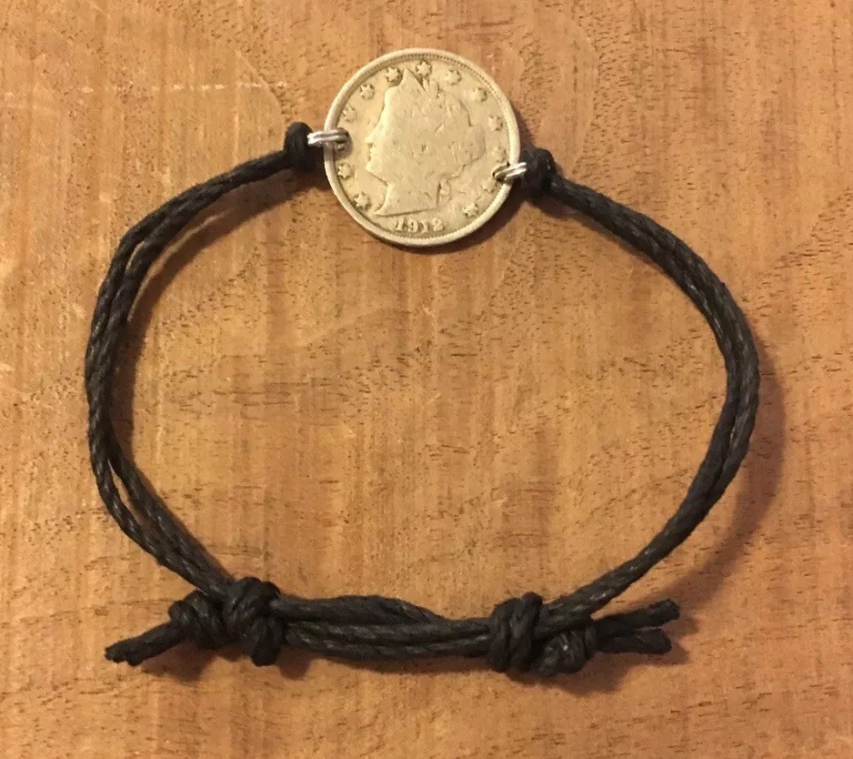 Adjustable Liberty Morgan Nickel Coin Jewelry BRACELET-Vintage-Antique! Hemp