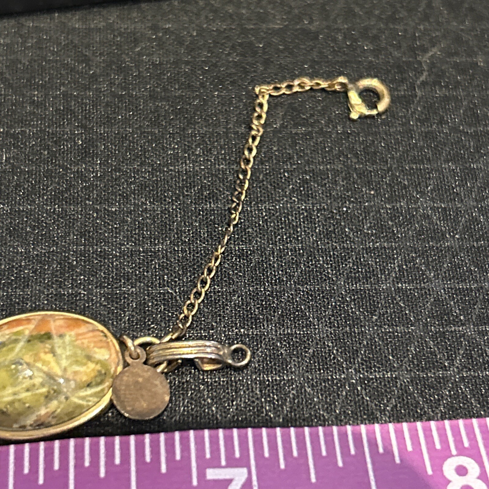 12 K Gold Filled AC Scarab Bracelet Egyptian Revival Carved Stones Needs Repair
