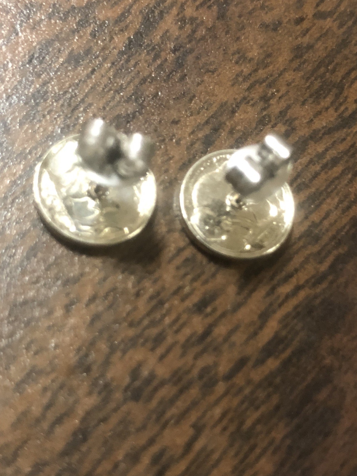 Vtg Min Replica Coin Earrings Buffalo Nickel Pierced