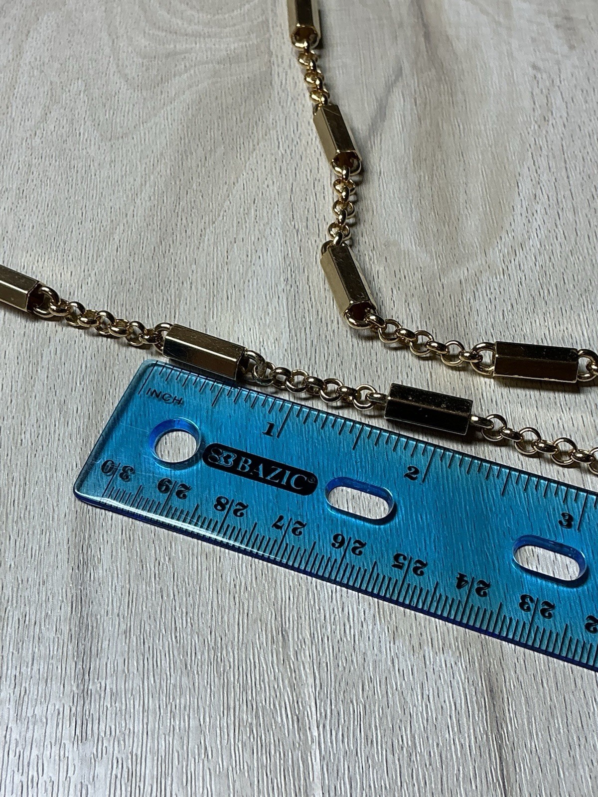 Vintage Monet Gold Tone Chunky bar link Chain Necklace 28″