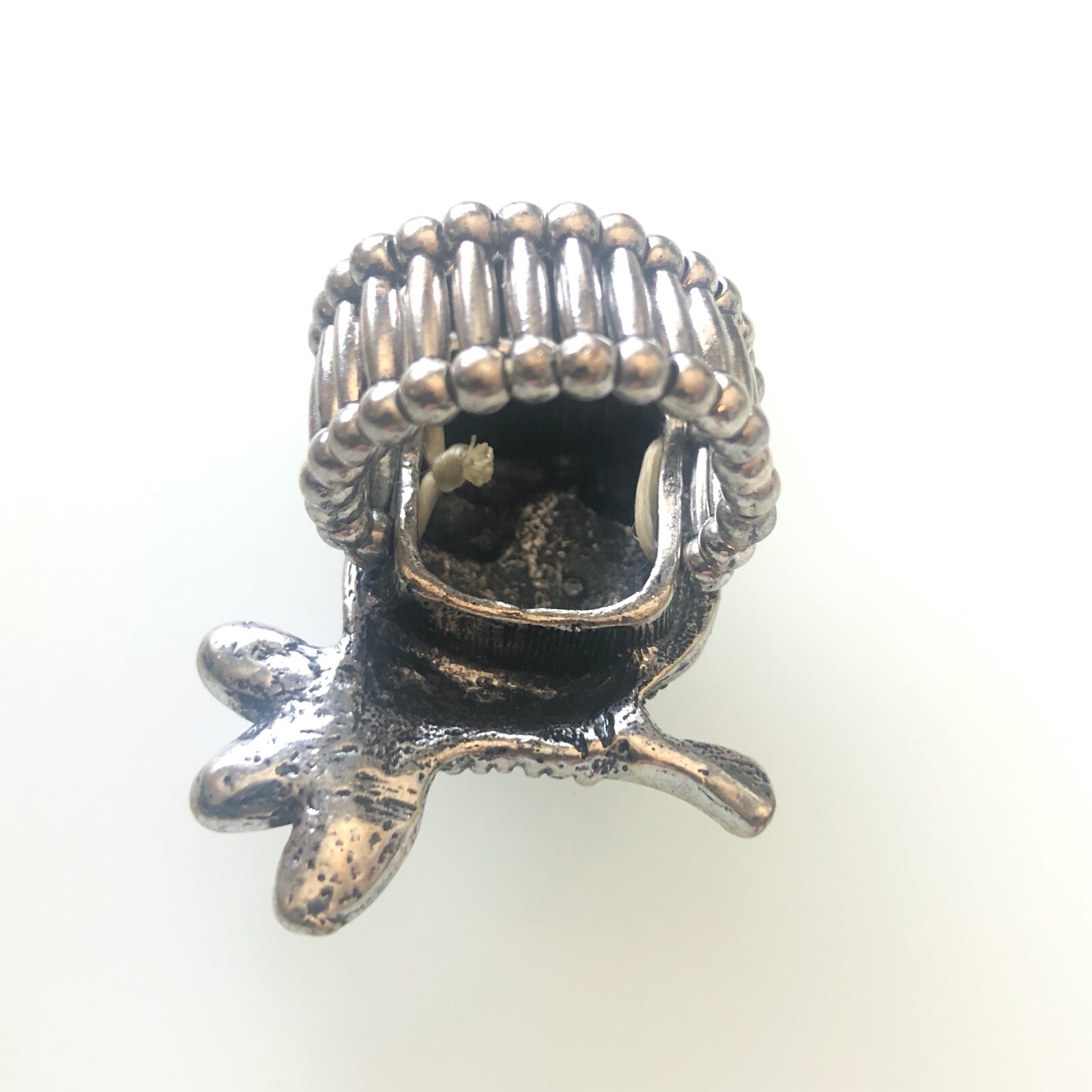 Vintage 70s Style Metal Ring Pink Rhinestones Expanding Band 1.5″ Tall