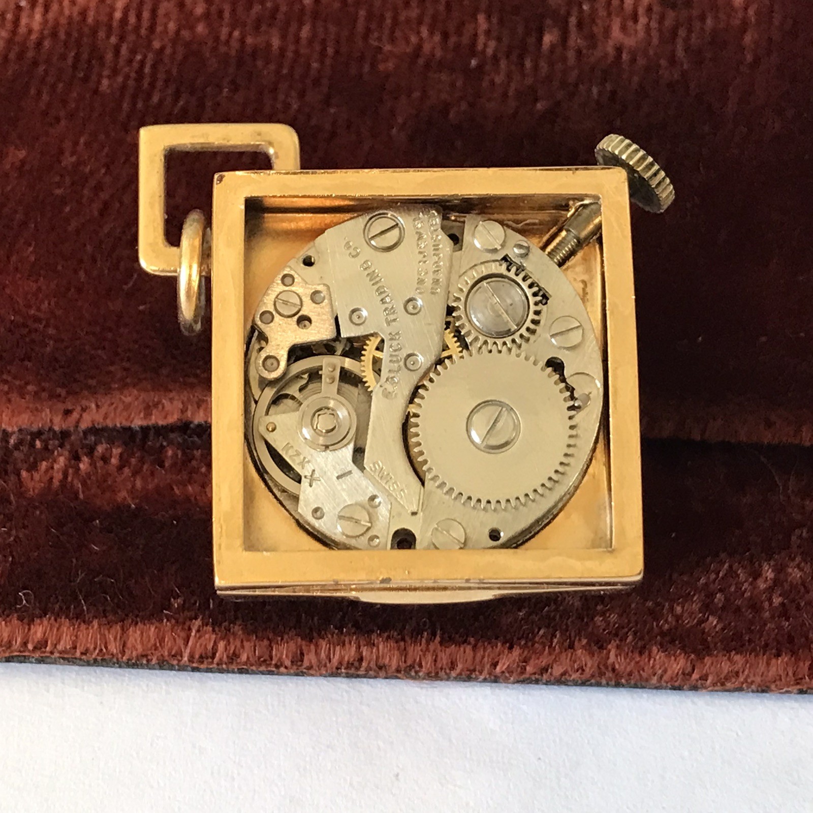 Lucerno Manual 22mm 1 Jewel Crystal Cube Pendant Watch RUNS