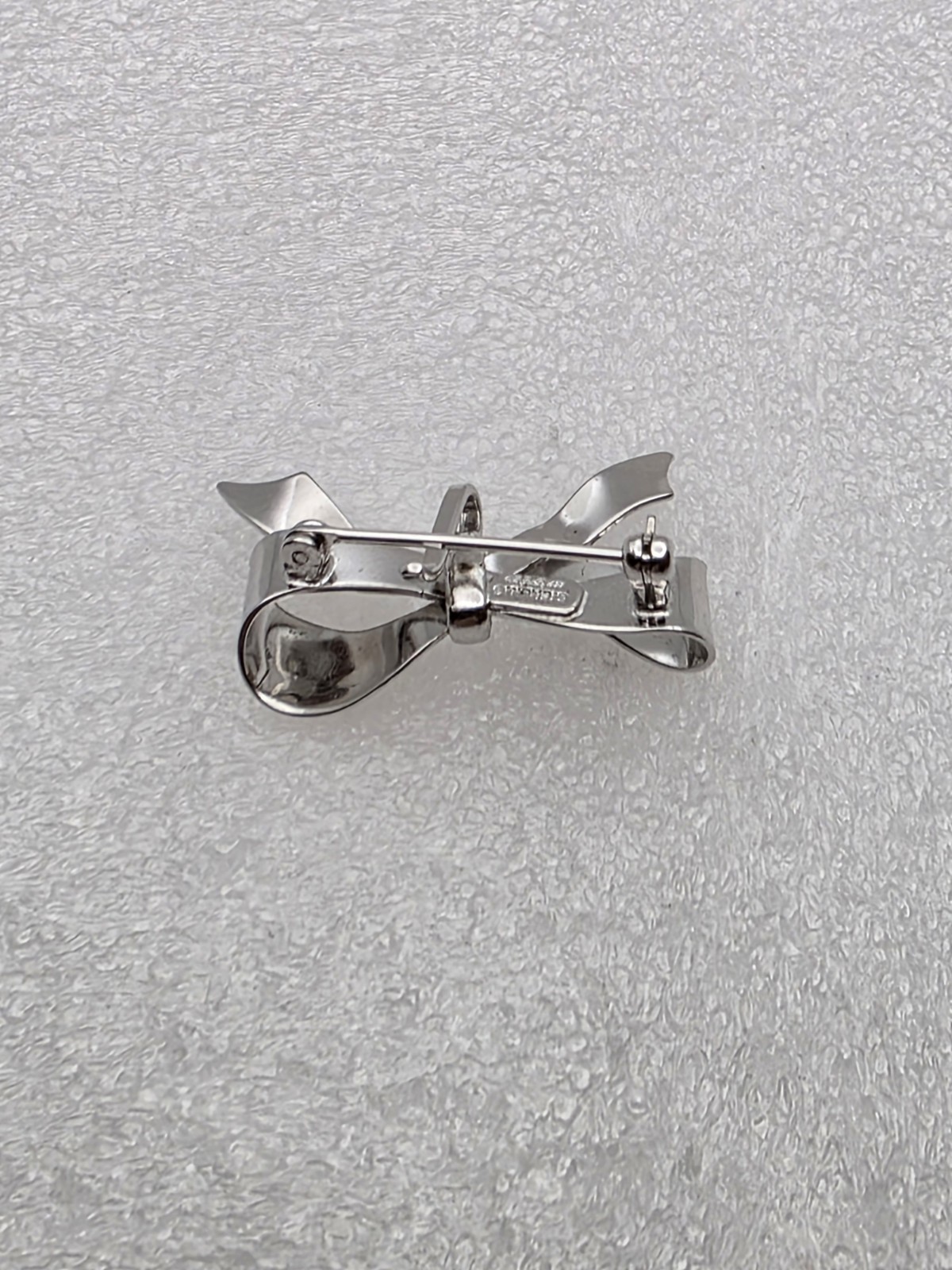 Carl Art Inc Sterling Silver Ribbon Bow Brooch/Pin Charm Holder