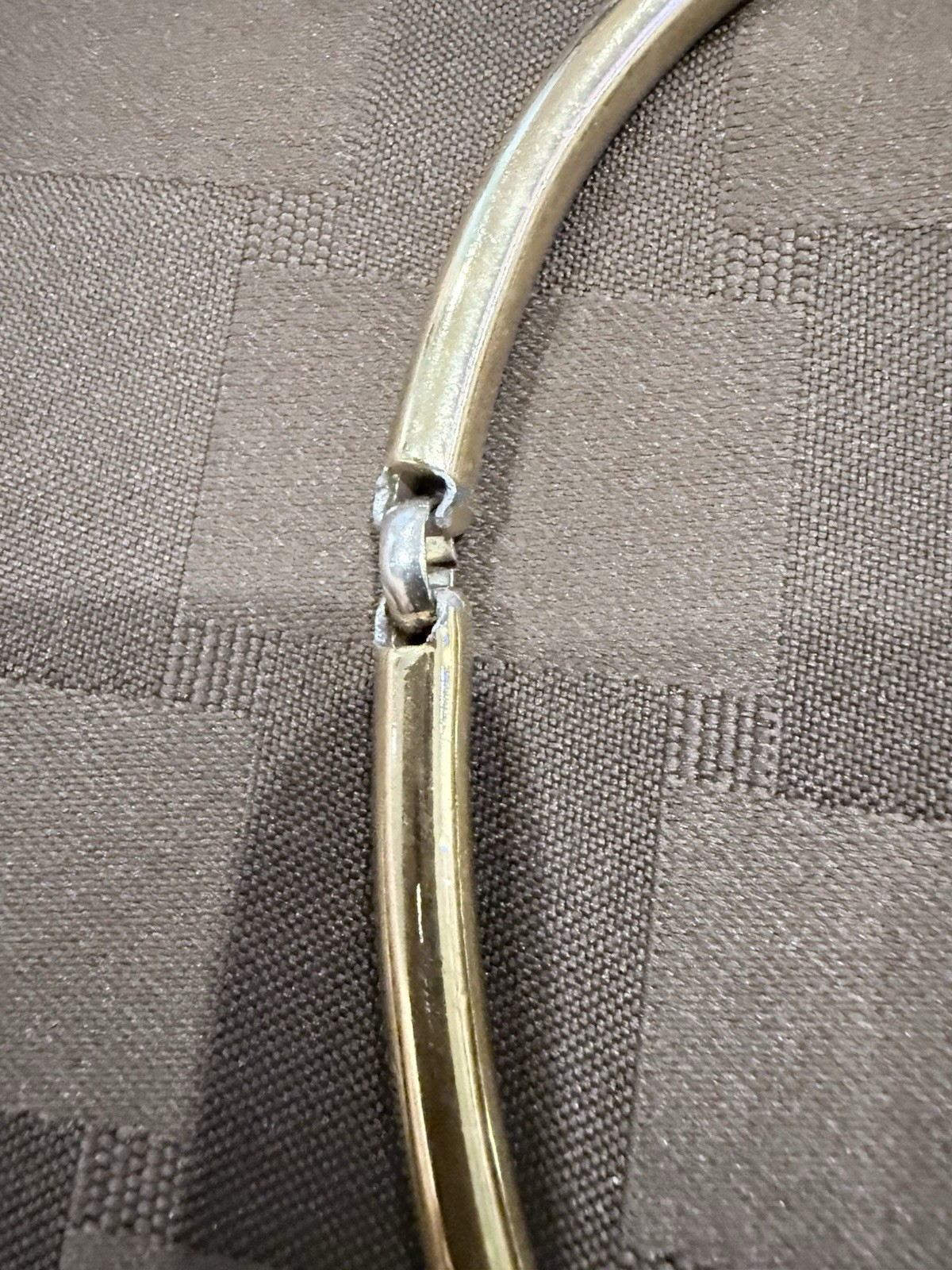 Vintage Heavy Gold Tone Mirror FINISH Hinged Wave Collar Choker Necklace – 68g