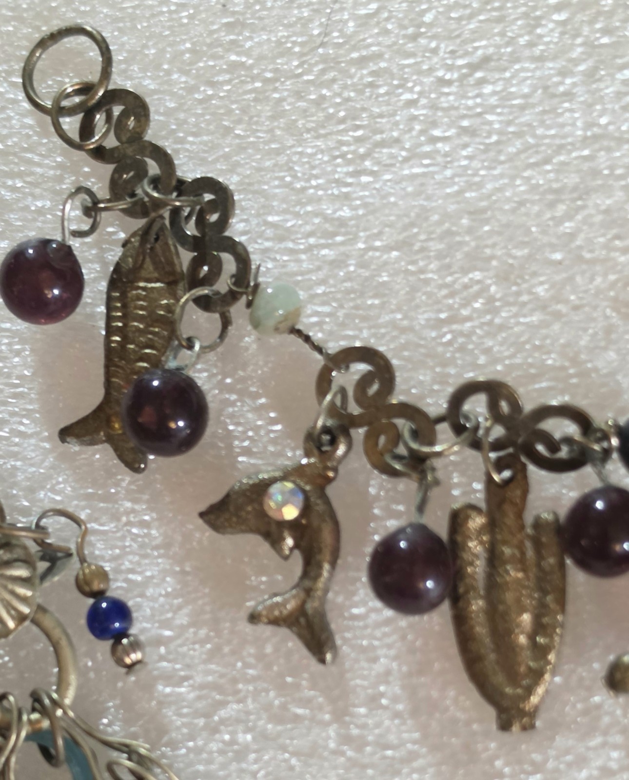 Vintage Folk Art Figural Charm Bracelet & Drop Dangle Pierced Earrings