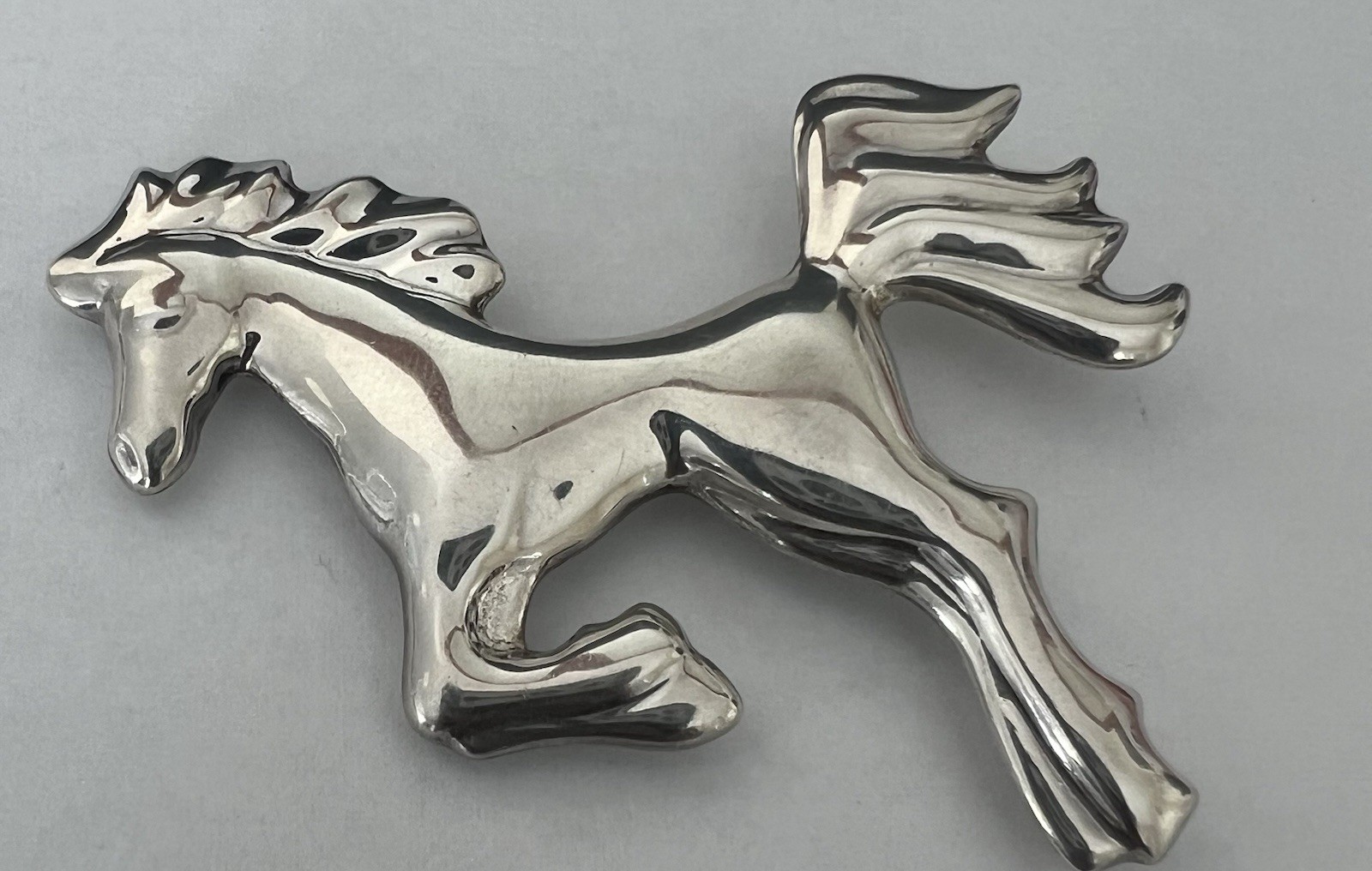 Kabana Sterling Silver Running Horse Brooch.
