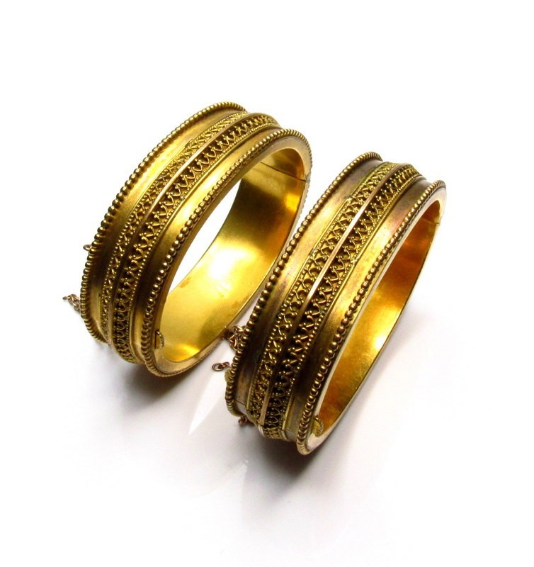 Victorian Gold Filled Etruscan Revival Bracelet Lot of 2 SET