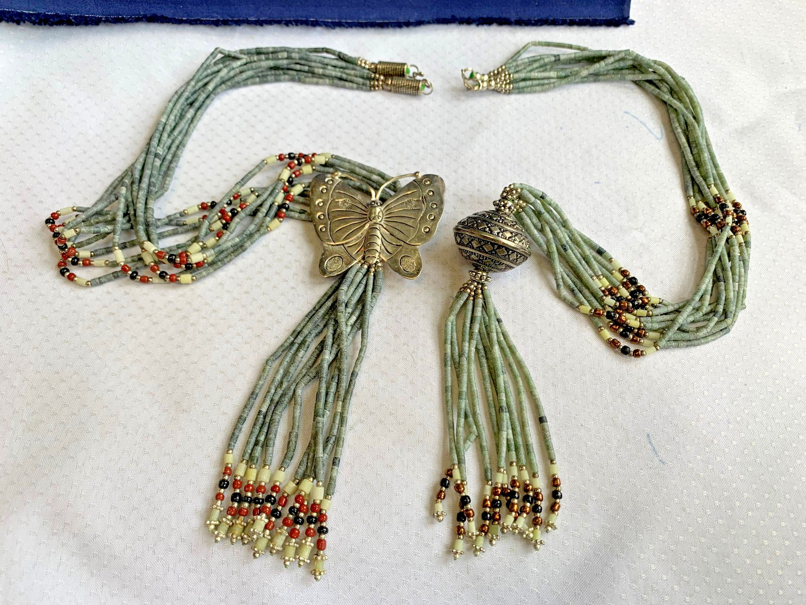 Vtg Artisan Made Beaded Necklace Lot Costume Jewelry Multi Strand Sautoir Style