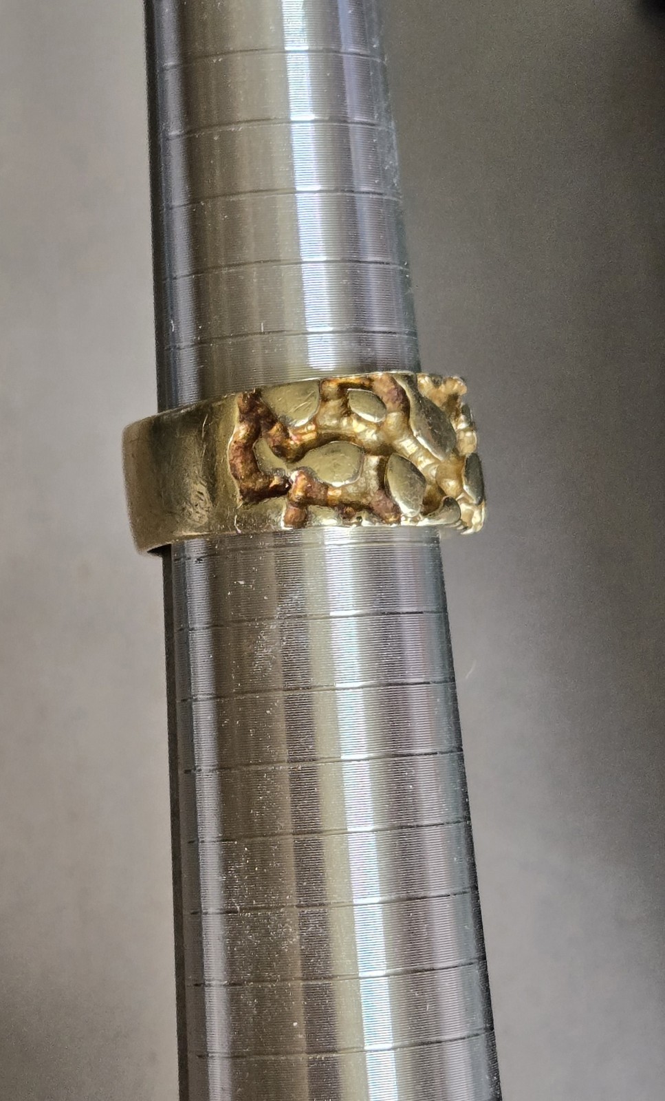 SOLID 14K 10 grm GOLD Nugget 1 cm Wide Band Mens Vintage