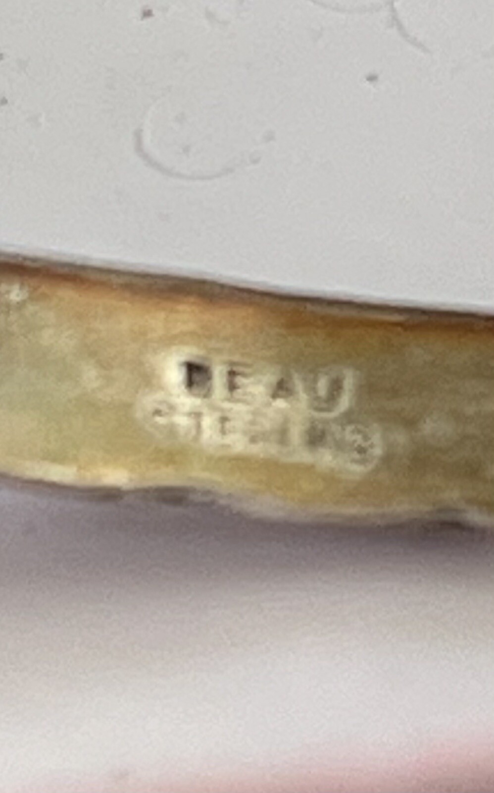 Lot 2 Vintage Marked “Beau Sterling” Bangle Bracelets Approximately 2.5”Diameter