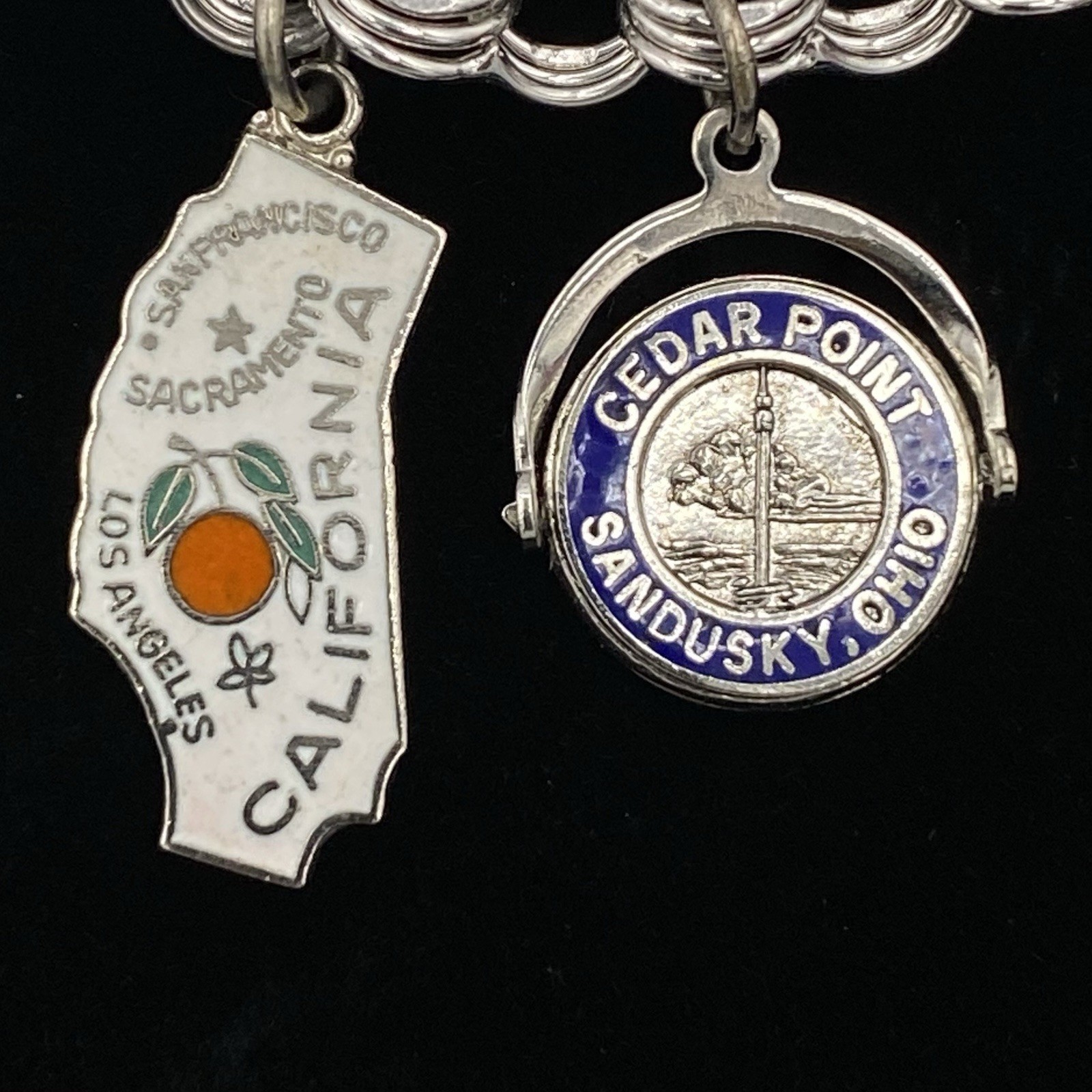Vintage Estate Sterling Silver Charm Bracelet With 11 Sterling Silver Charms 44g