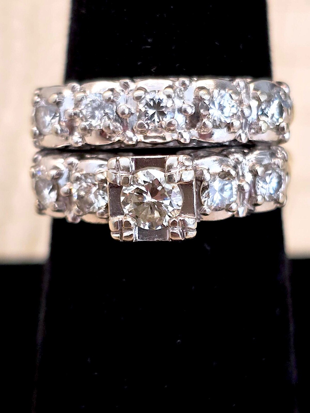 Rare Vintage “Unused” Diamond Ring Set (Approximations) about 1 ct. Size 7.5