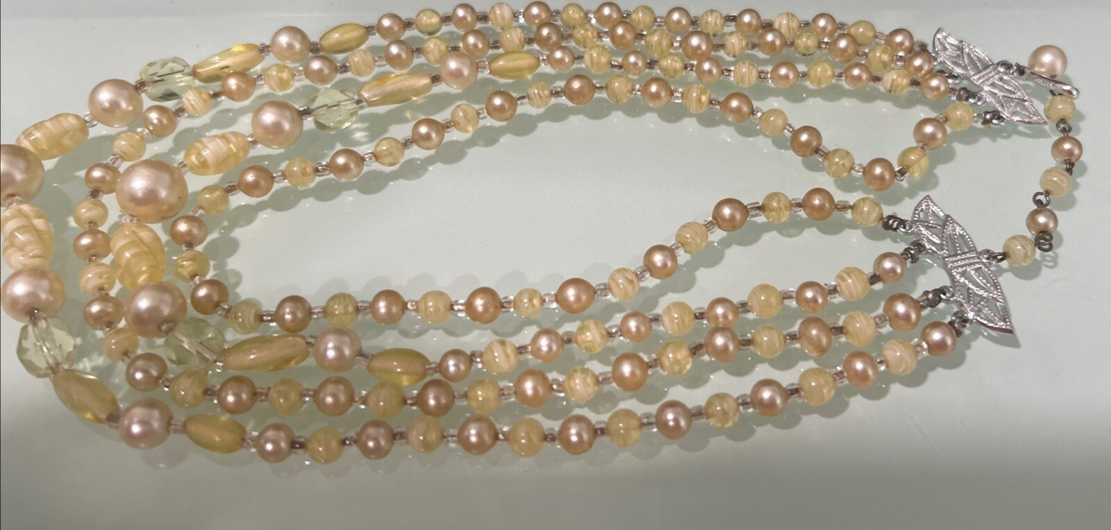 Vintage Graduated Crystal And Pearl Chocker Necklace Approx 12”
