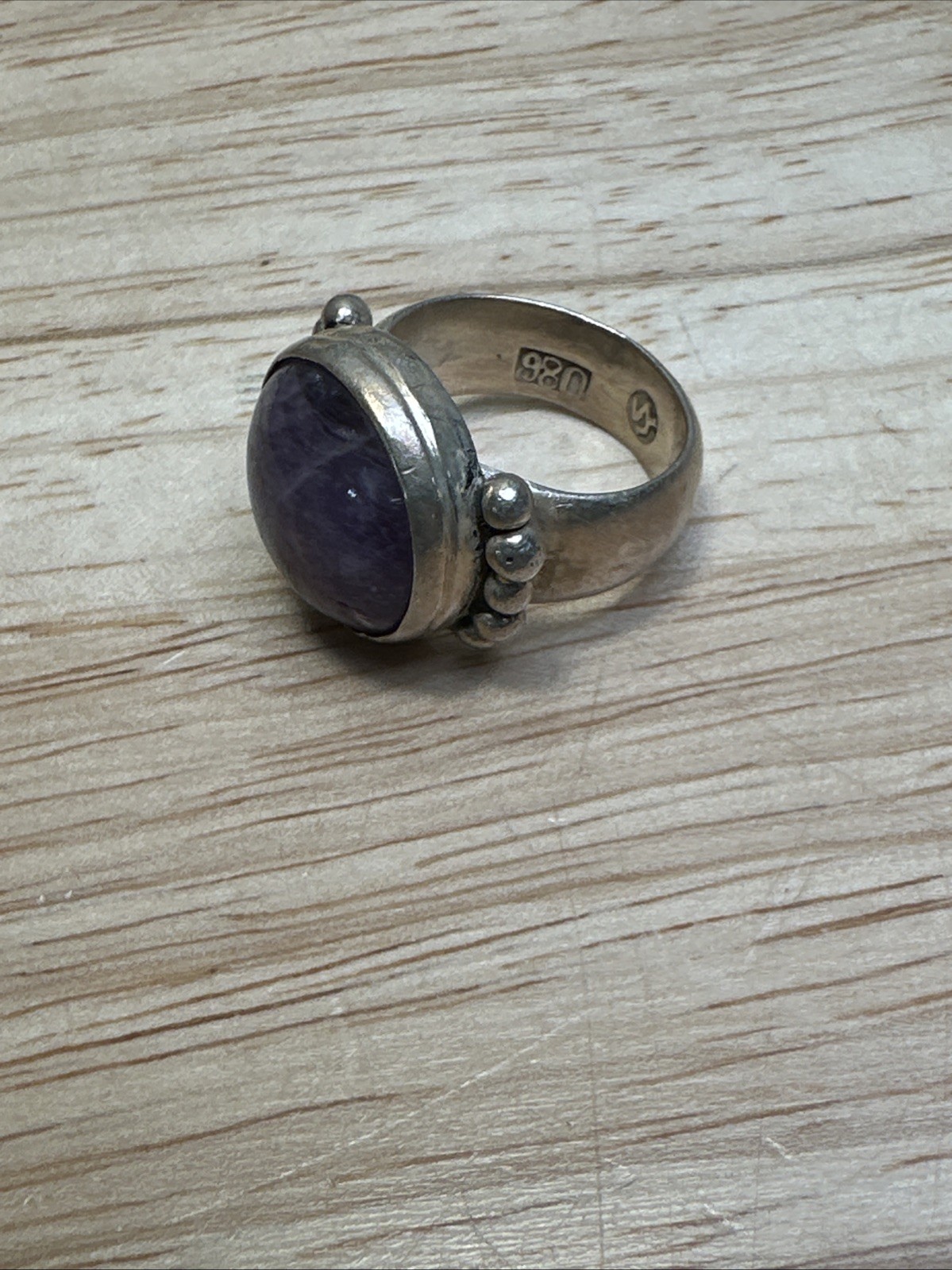 Early 1939-40 William Spratling Size 6.5 980 Silver Amethyst Ring Vintage Taxco