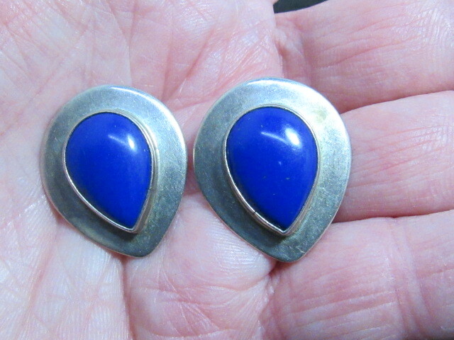 Ben G Chavez Blue Sodalite Sterling Silver Earrings