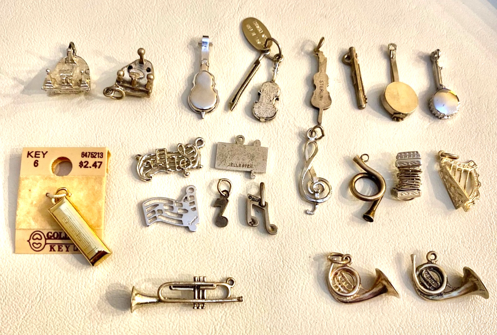 Vintage Sterling Silver Musical Instruments & Notes Charm Choice