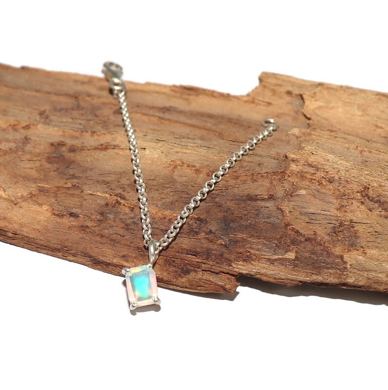 sterling silver fire opal pendant silver girly jewelry daily wear jewelry