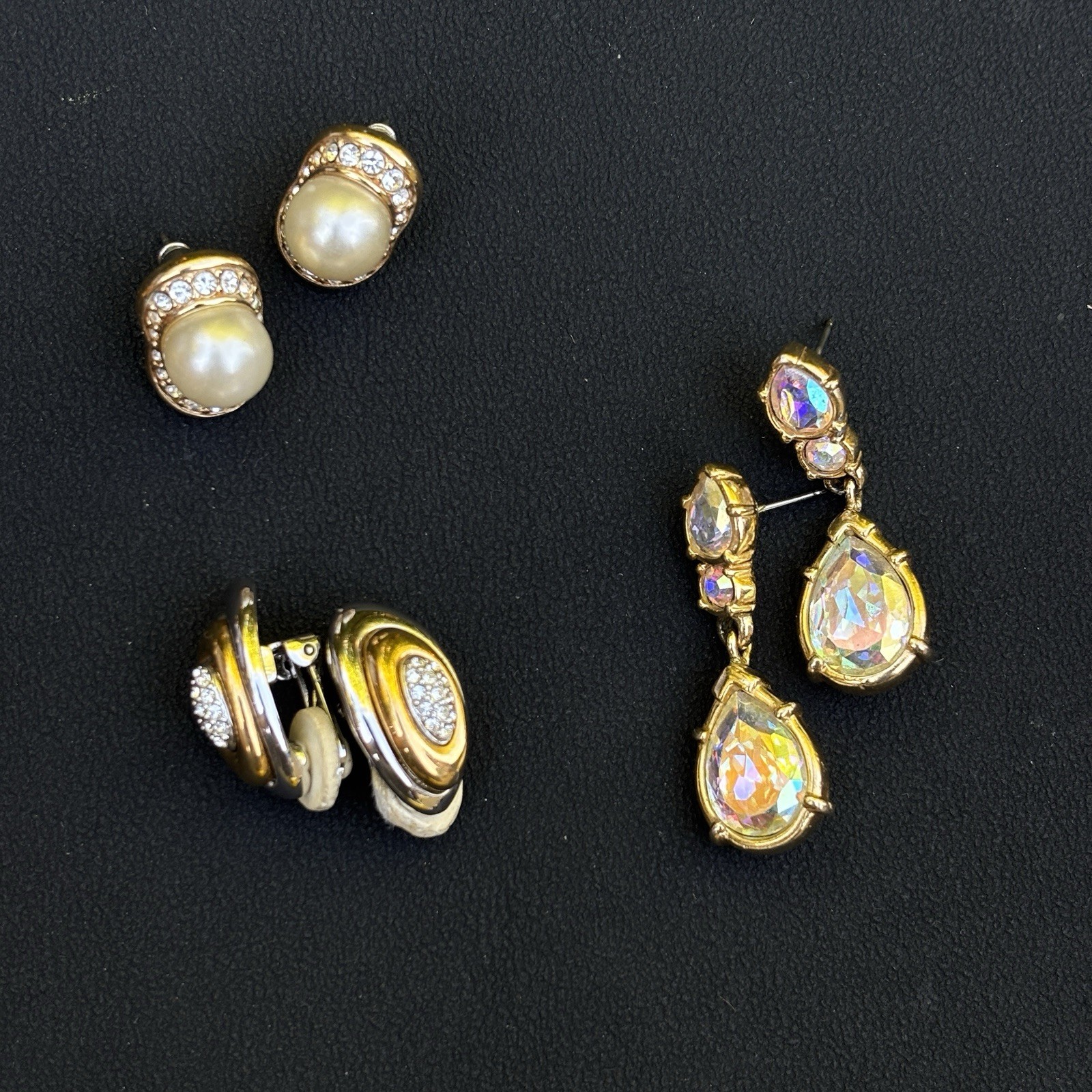 5 Pairs Signed Swarovski Crystal Earrings Lot