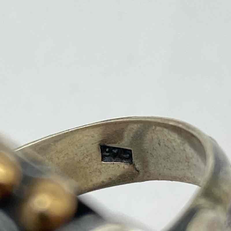 Shihara Sterling Silver 925 Quartz Ring Floral Mixed Metal Size 8.25