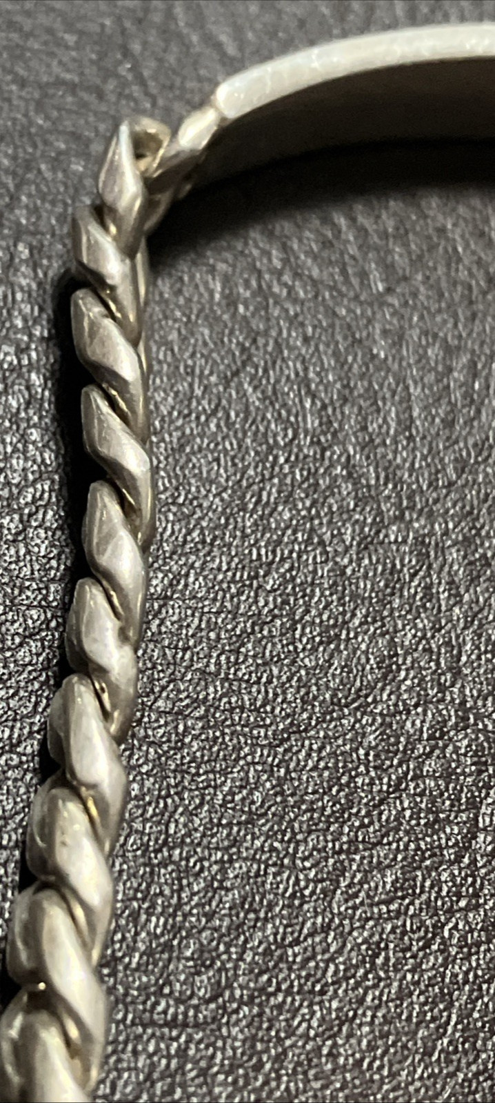 Mexico IF-02 Sterling Silver 925 Cuban ID Bracelet Solid 33 Grams 8.5 Inches