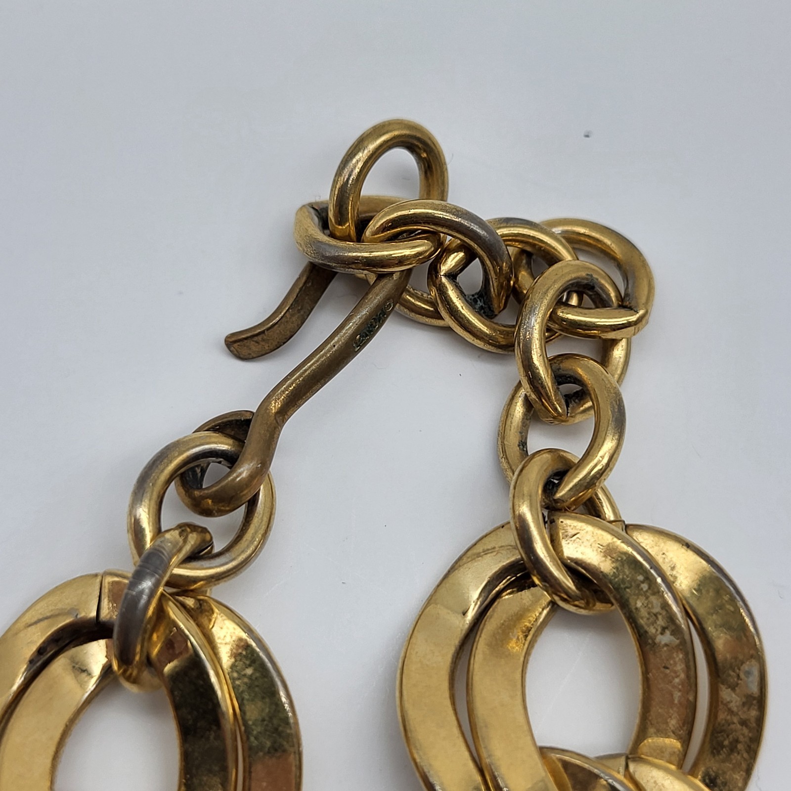 Chunky Vintage Statement Necklace Gold Plated Bling Sexy Heavy