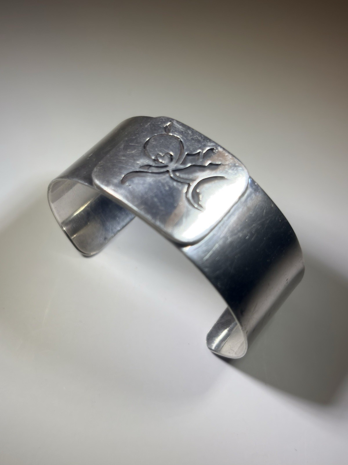 VTG 70s Sterling Silver Cuff Bracelet Bill Roach ROACH2 Abstract Modernist Art