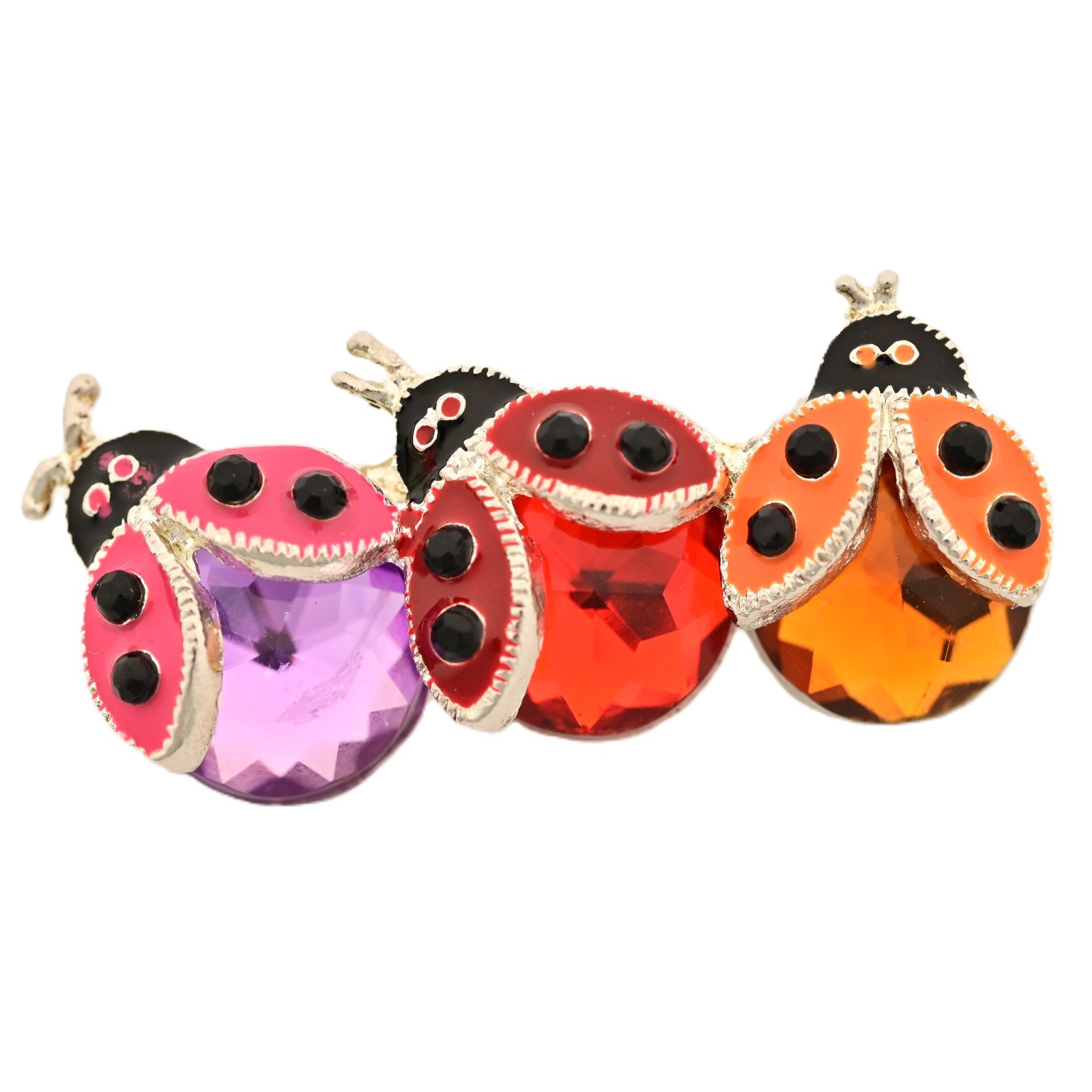 TANYA CREATIONS Original Vintage Rhinestone Enamel Estate Ladybug Brooch Pin