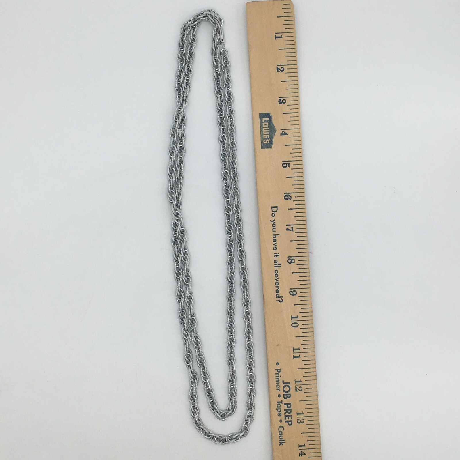 Silver Textured German Eloxal Aluminum Curb Link Double Wrap Chain Necklace ✨EXC