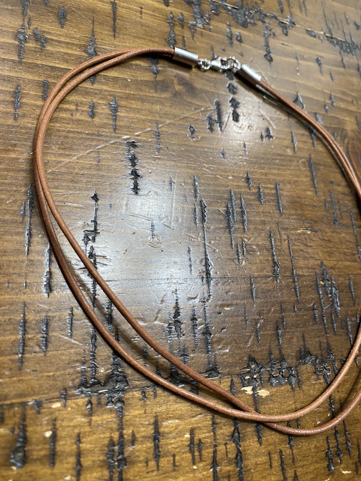 SILPADA VINTAGE STERLING .925 LAYERED BROWN LEATHER CORD NECKLACE C330A