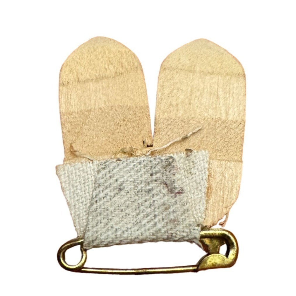 Miniature Wooden Clogs Pin Dutch Souvenir Handcrafted Vintage Collectible Brooch