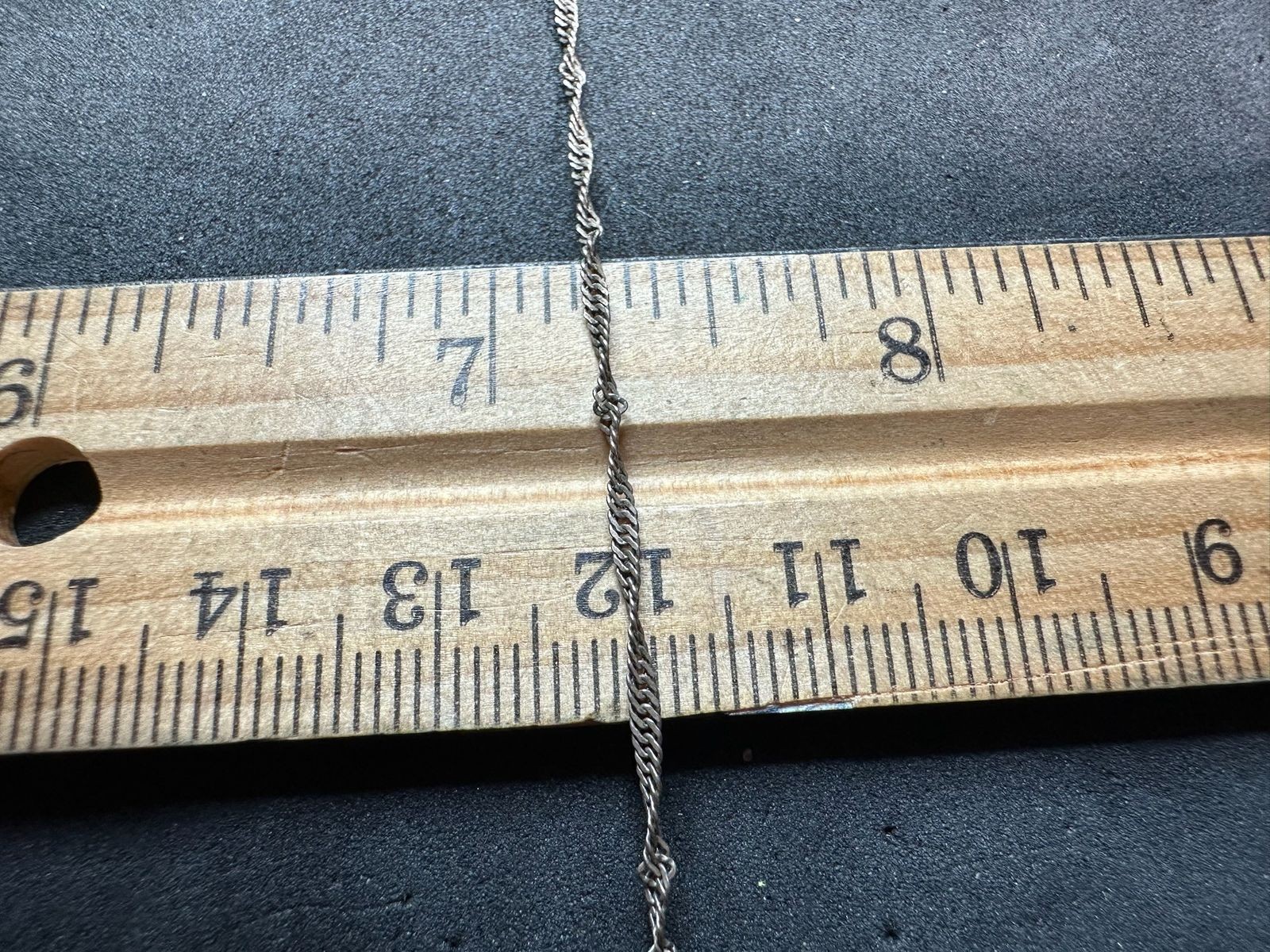 1.61g Vintage Sterling Silver 925 Twist Chain Necklace 18 in M