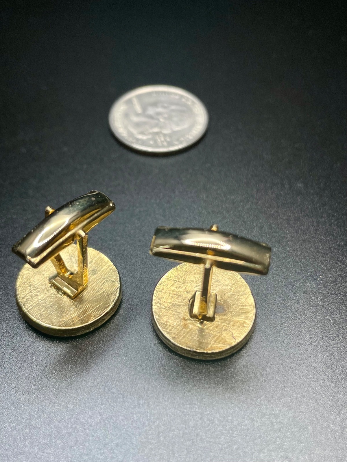 Vintage Great Seal Eagle Cufflinks Gold Tone US Patriotic Americana MCM