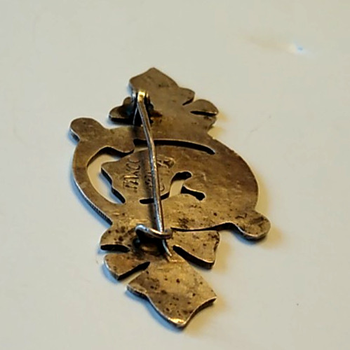 Vintage Taxco Sterling Silver 980 Leaf Brooch Pin Mexico Signed A