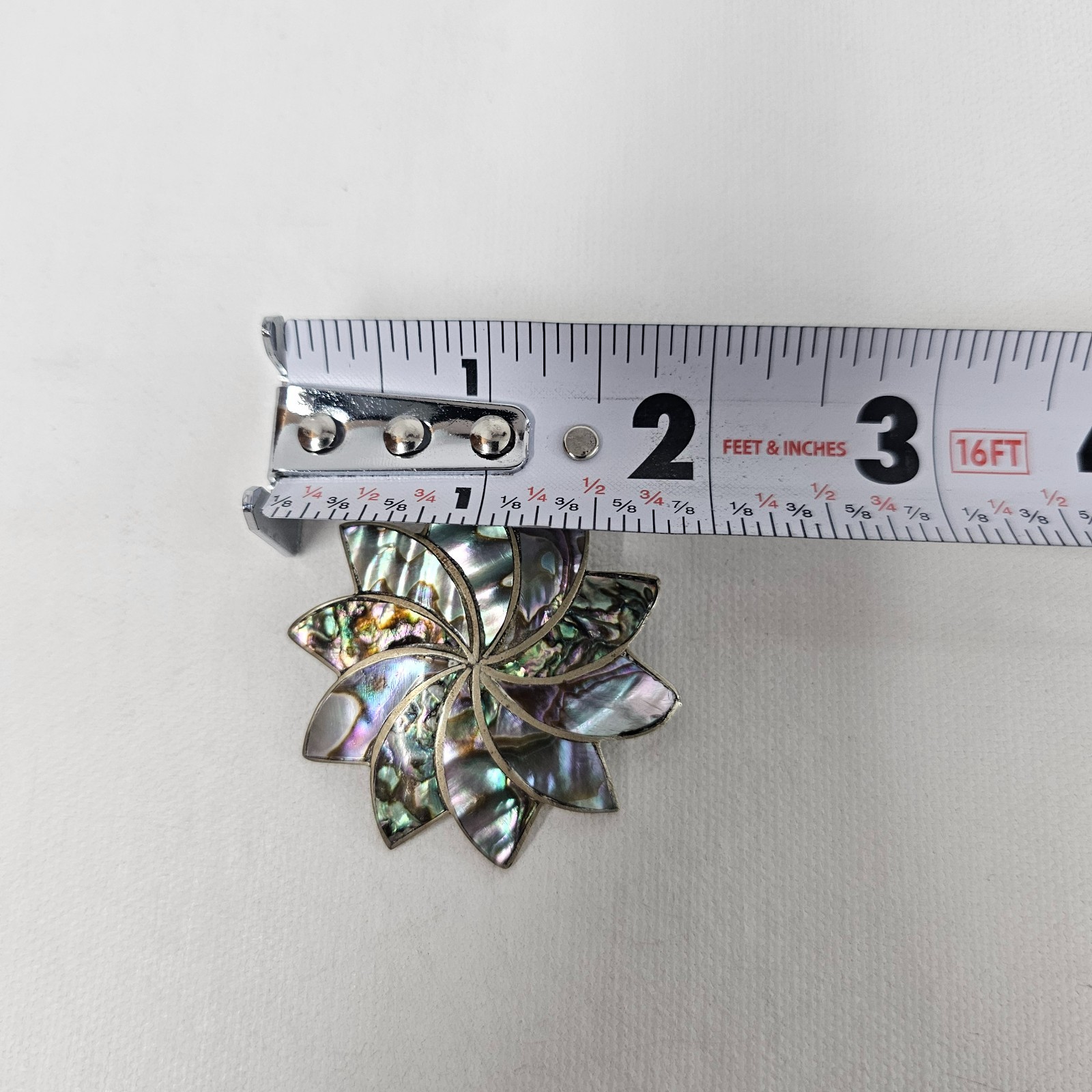 Taxco Mex 925 Sterling Pinwheel Brooch Flower Multicolor Jewelry Pendant Pin