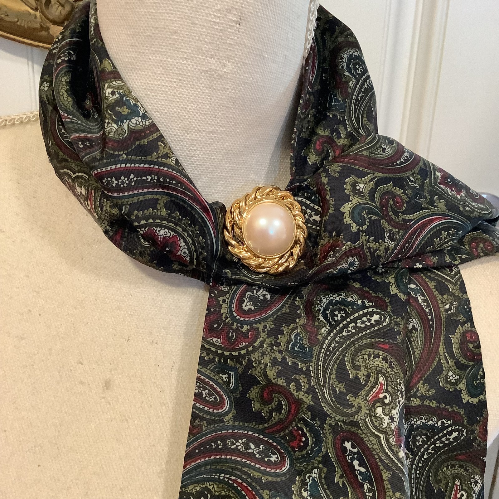 sold Individually – Vintage ornate scarf clips Celluloid metal – Details Below!