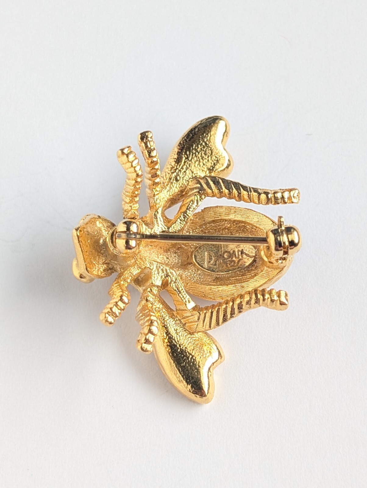 Joan Rivers Gold Tone Purple And Blue Crystal Honeybee Brooch Pin